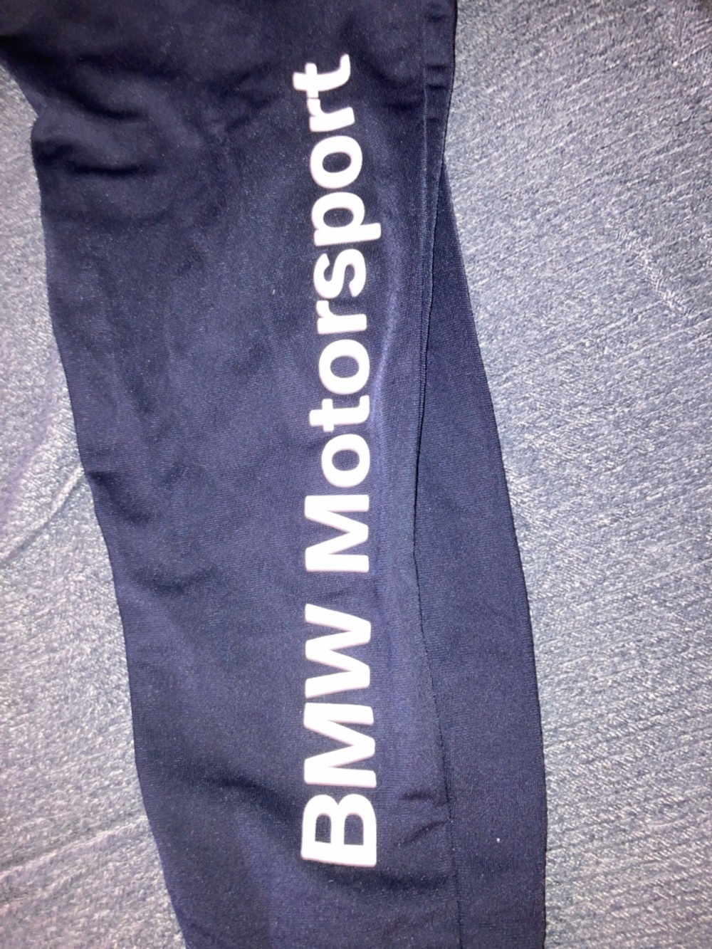 BMW Black Track Pants with White Logos - Picture 2 of 6